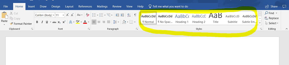 Text style options are at the top of the Word document.