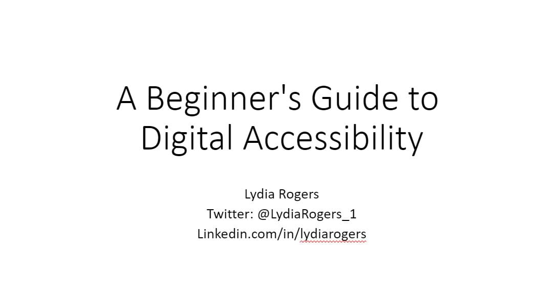 Cover slide for accessibiity guide